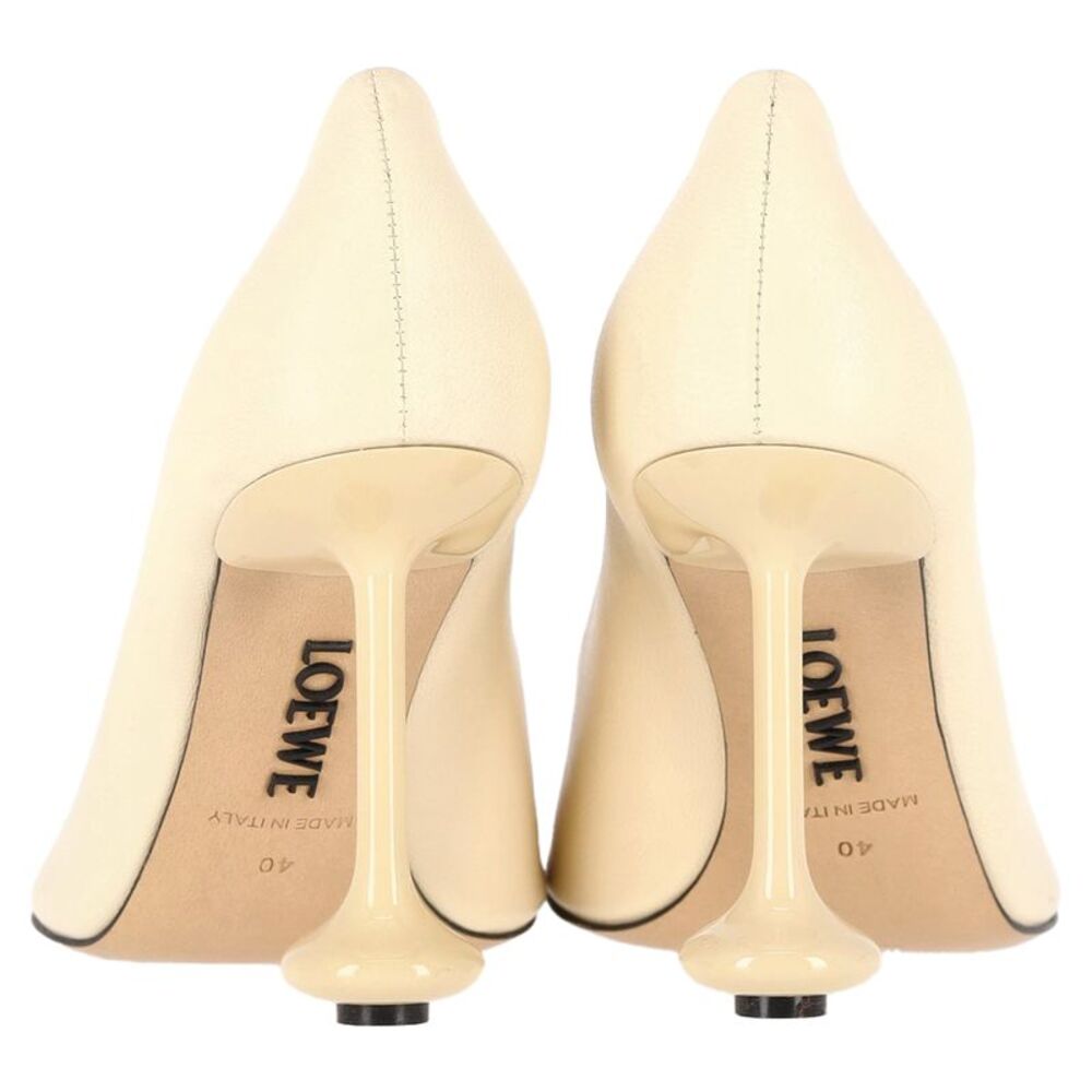 Loewe Toy 90mm Sculpted-Heel Pumps in Cream Calfskin Leather - Picture 5 of 6